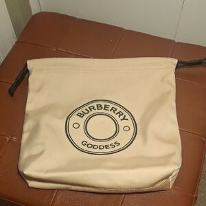 Burberry Cream Toiletry Bag with Black Accents